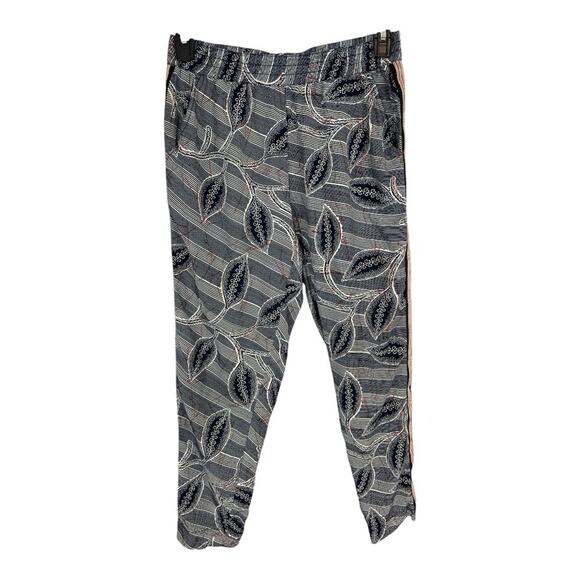 Anthropologie Hei Hei Lourinha Leaf Print Elastic Waist Jogger S Navy and White - Picture 8 of 16